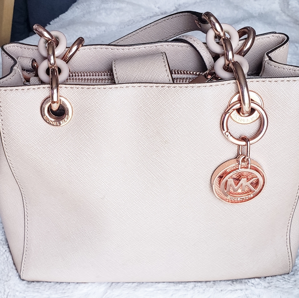 Michael Kors Nude and Rose Gold Handbag